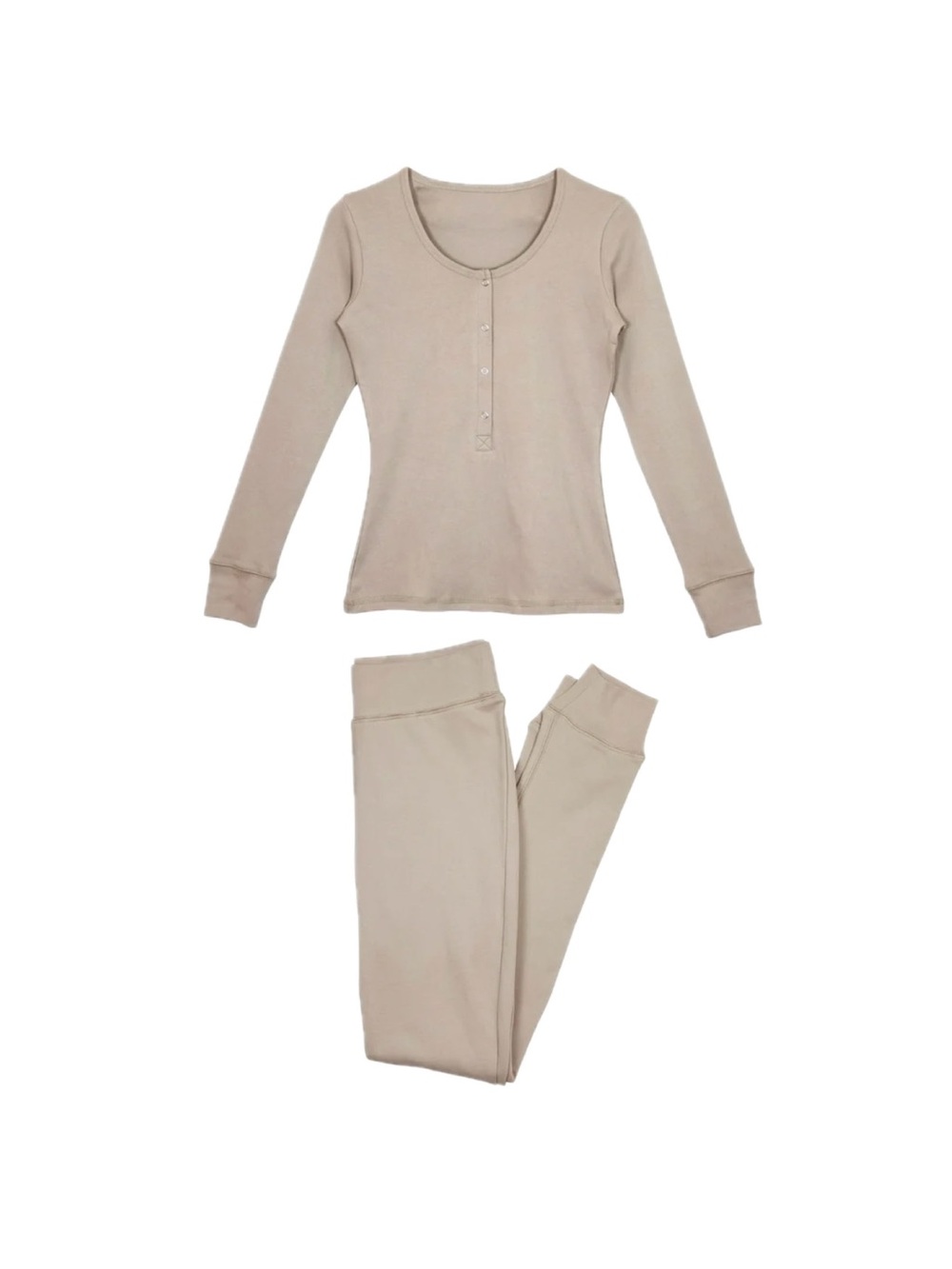 L'ovedbaby women's organic lounge pajama top and pant set M oatmeal